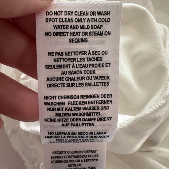 NWT Adrianna Papell White Dress $249 Flutter Sleeve Bridal Shower Women 4 Sequin - Picture 15 of 15